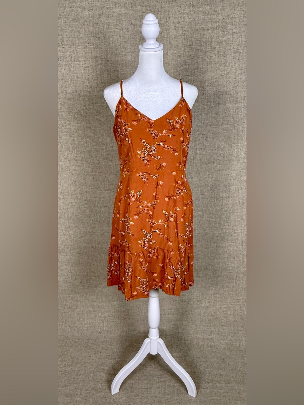 a.n.a Rust Colored Floral Slip Sundress 90s Grunge & Cottagecore